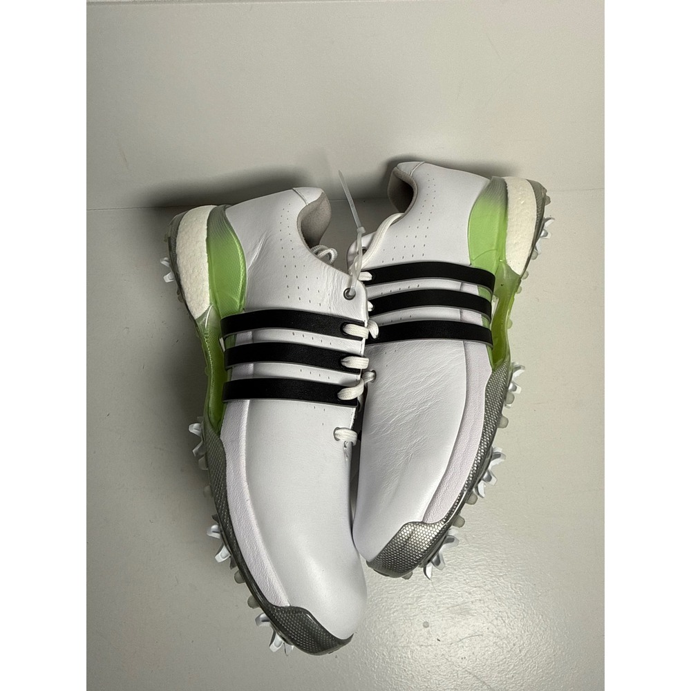 Adidas Tour360 24 Golf Shoes Womens White Black Lime Green Spiked‎ NEW size 7.5 - Picture 10 of 16